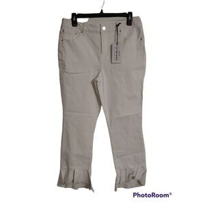 For the Republic flared Capri Jeans size 10 white Boho Cottagecore Feminine Y2k